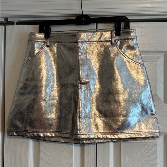 Bohme Metallic Silver Mini Skirt - Picture 2 of 10